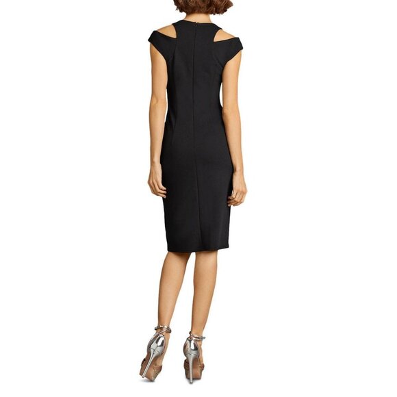 NWT Tadashi Shoji Navin Shoulder Cut-Out Dress BOS21029M black size XS - Picture 2 of 2